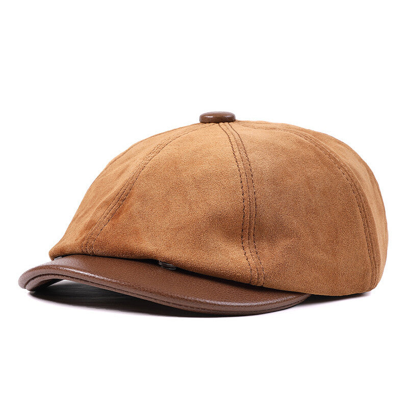 Béret Octogonal en Daim Véritable