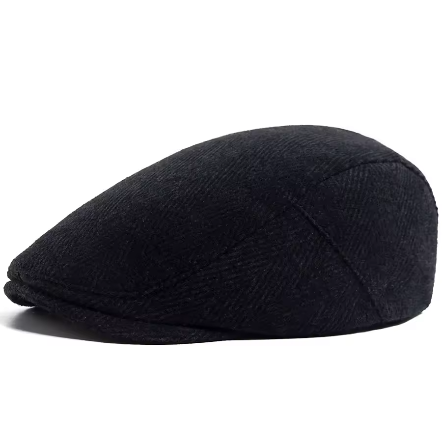 Béret Gavroche Vintage à Motif Pied-de-Poule