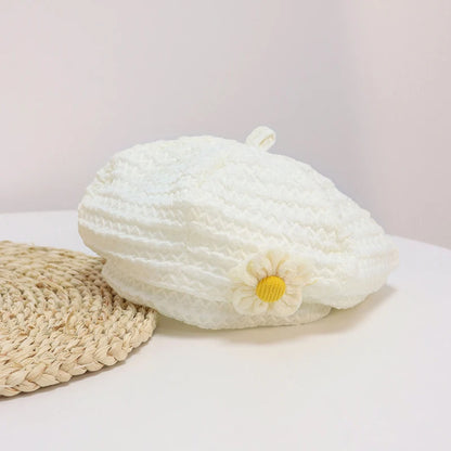 Béret Bébé Fille Fleur 3D