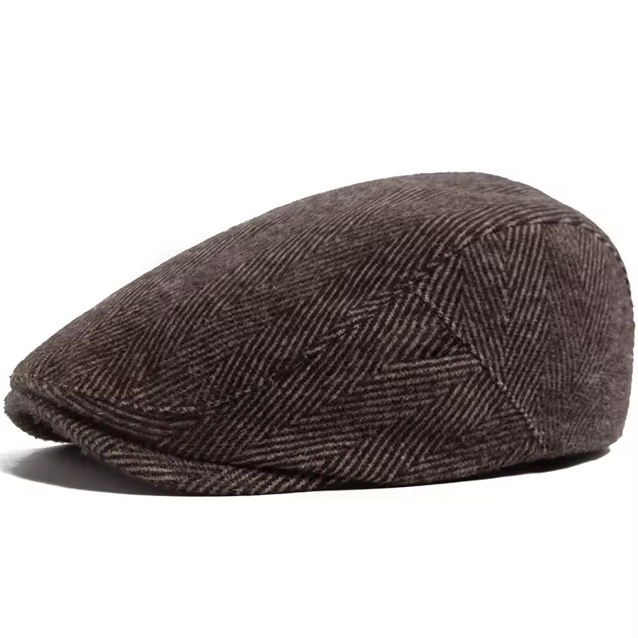 Béret Gavroche Vintage à Motif Pied-de-Poule