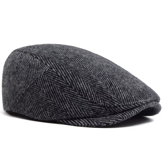 Béret Gavroche Vintage à Motif Pied-de-Poule