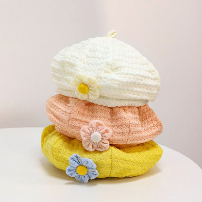 Béret Bébé Fille Fleur 3D