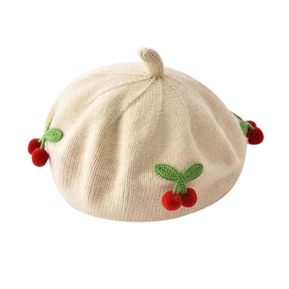 Béret Bébé Tricoté Cerise